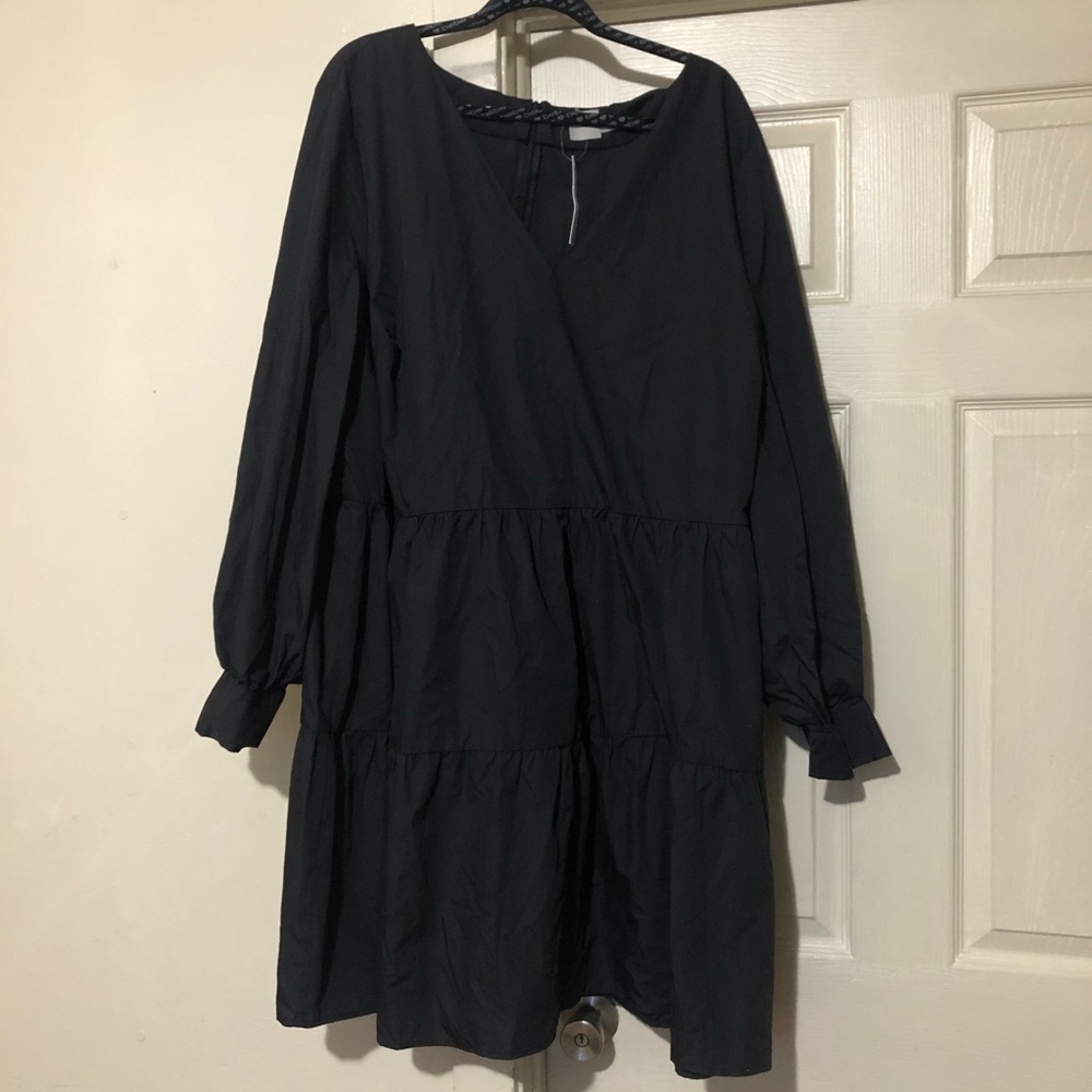 ASOS Curve Long Sleeve Tiered Smock Dress NWT